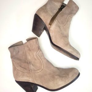 Same Edelman Beige Suede Booties